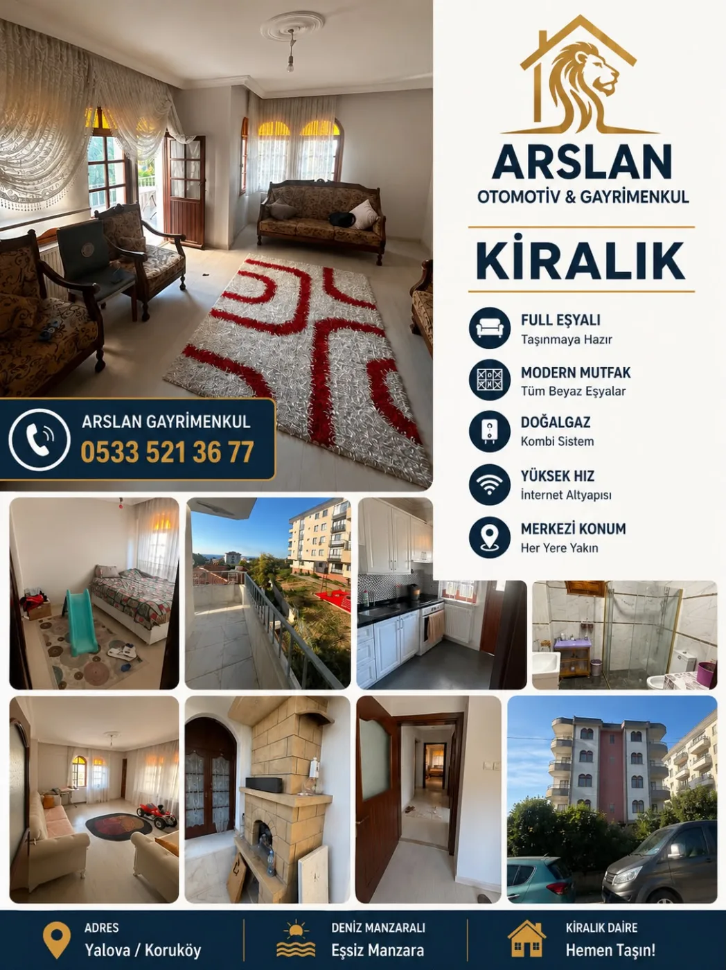 Yalova Koruköy'de Kiralık Daire